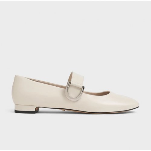 Gabine Leather Mary Janes - White
