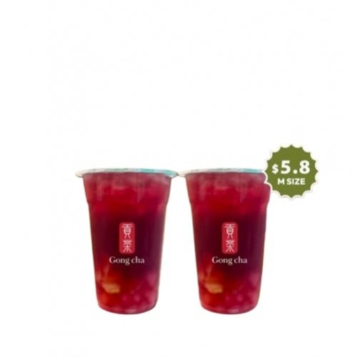 1-for-1 Grape Fruit Tea with white pearls 