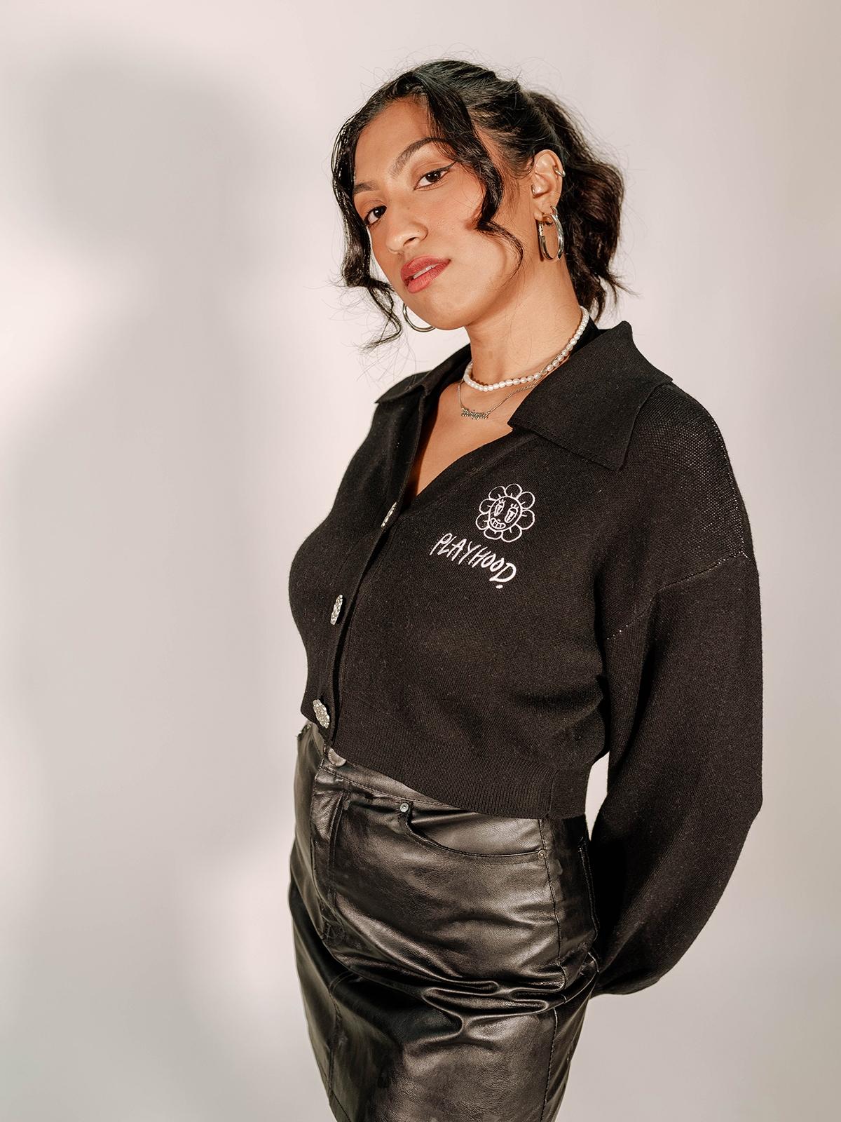 Hoodie Lover Club Cardigan - Black