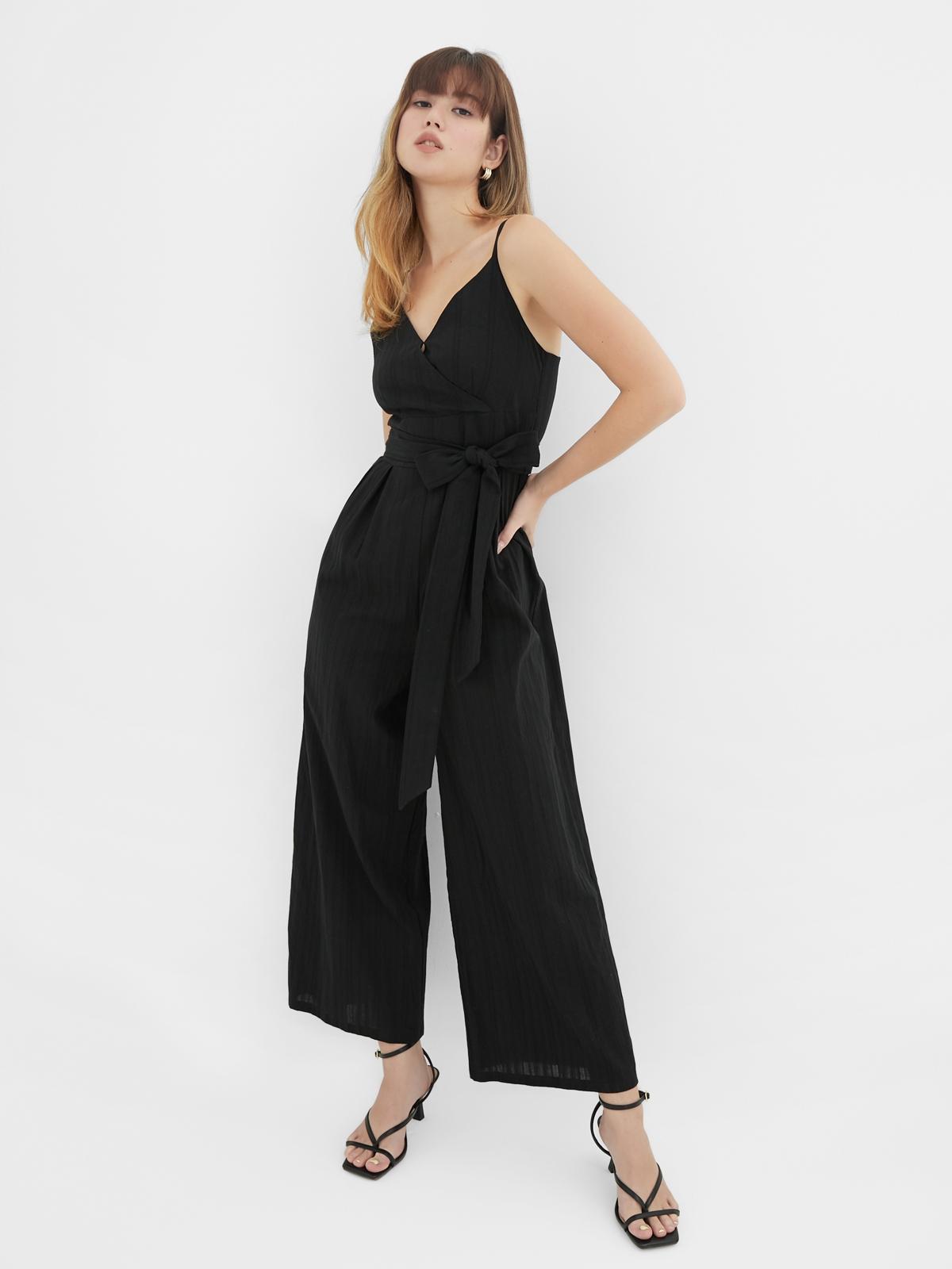 Sleeveless Flower Jumpsuit - Black