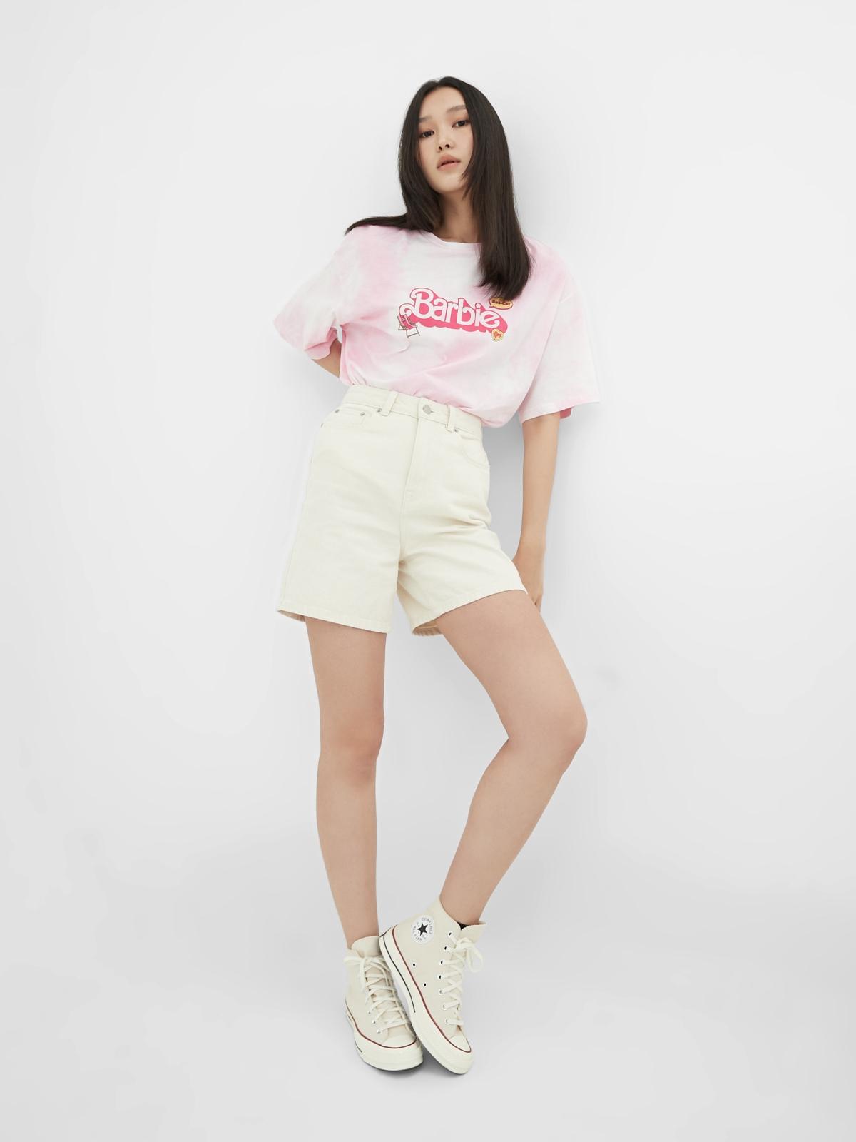 Sustainable High Waist Shorts - Cream