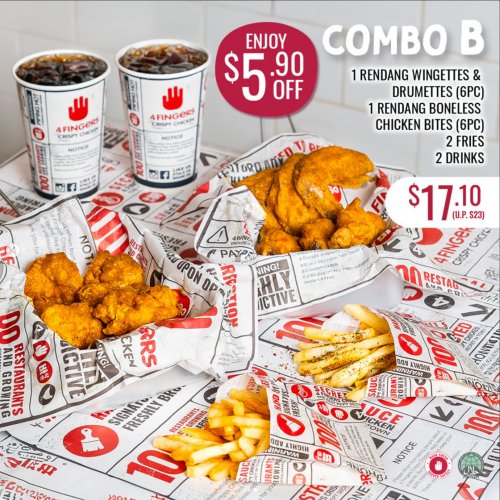 Get Uniquely Rendang Chicken Combos - Combo B