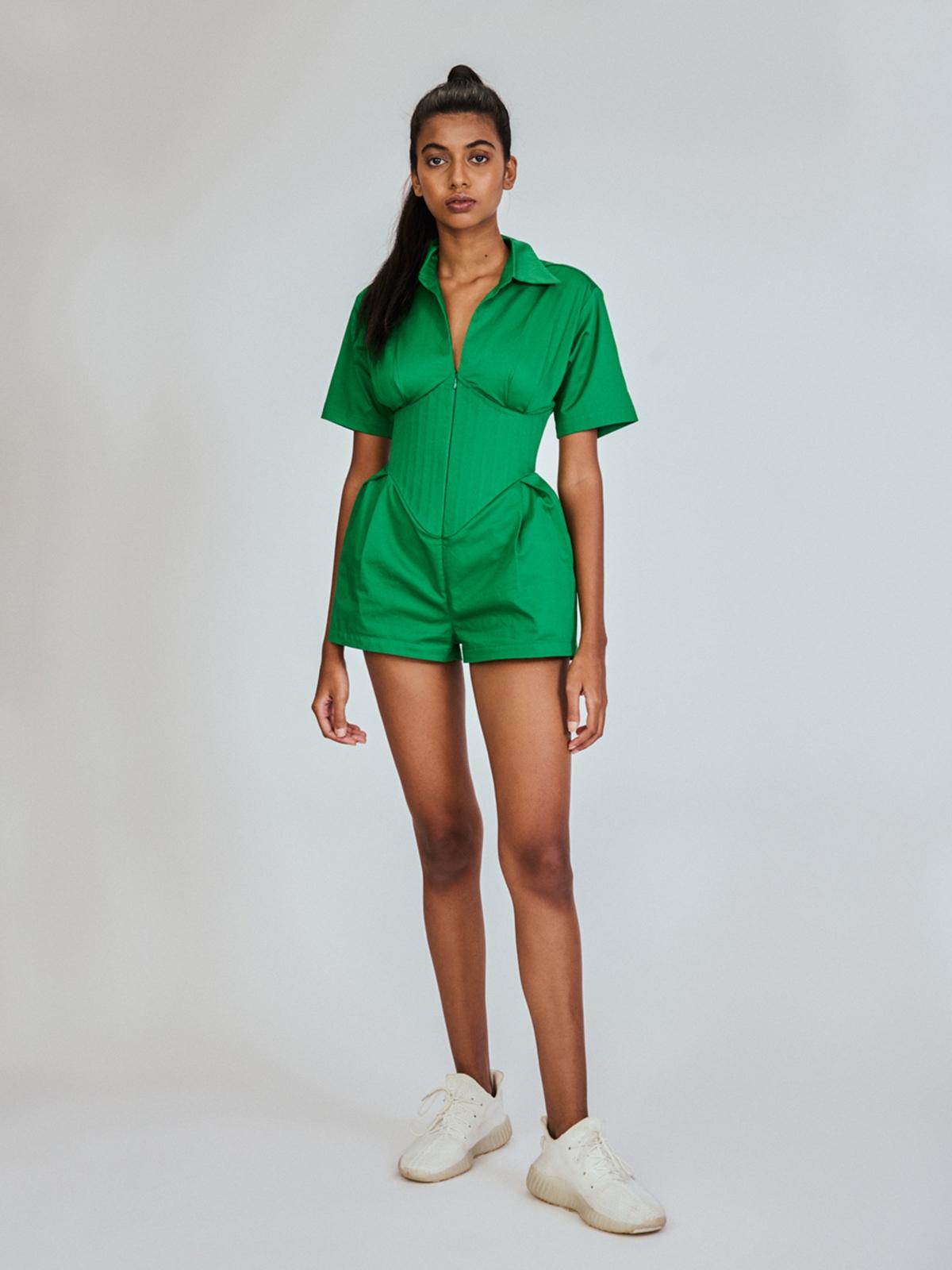 Jaw Drop Playsuit - Green