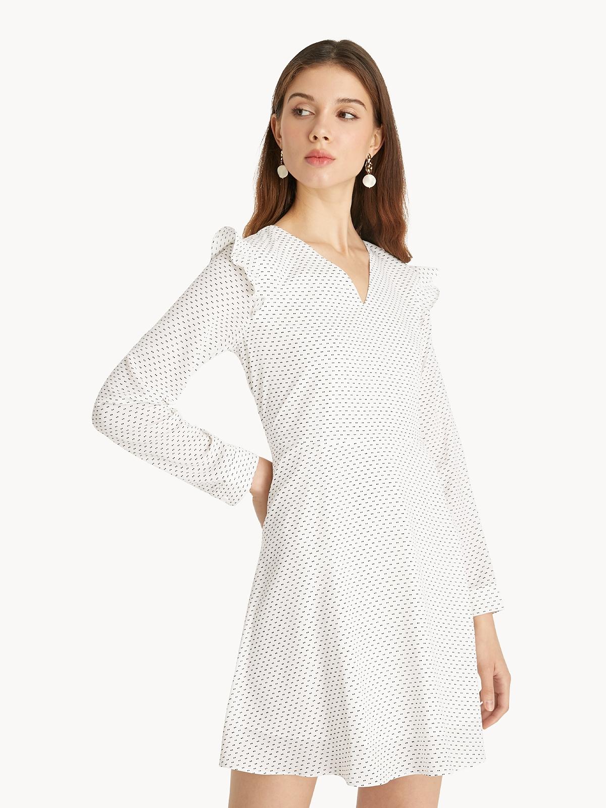 Frill Mini Dress - White