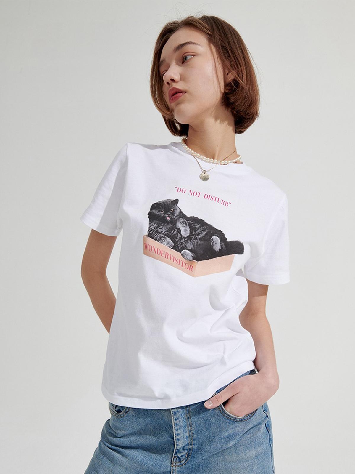Wonder Visitor x Box Cat Overfit Tee - White