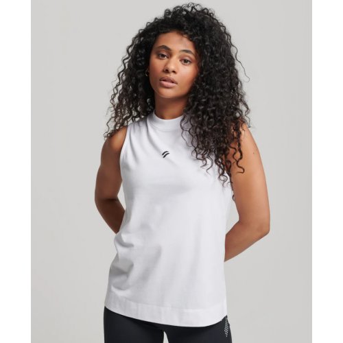 Train Longline Mock Neck Tank Top - Optic