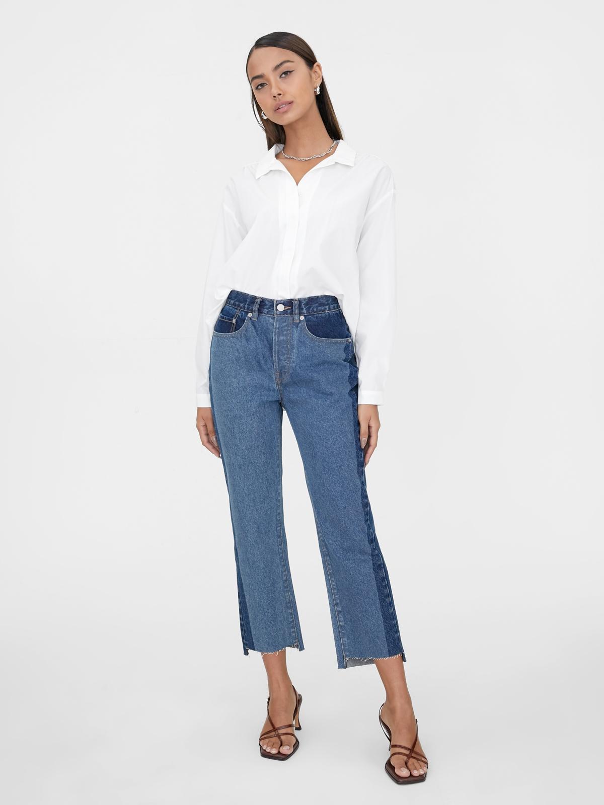 Sustainable Denim Two Tone Jeans - Light Blue