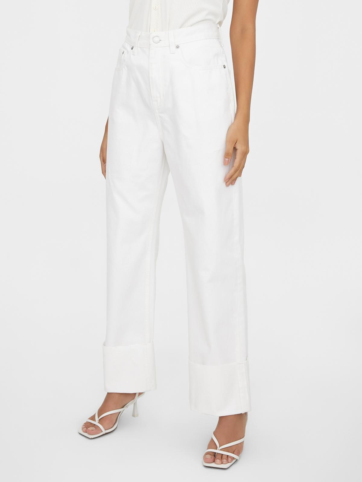 Sustainable High-Waisted Crop Jeans - White
