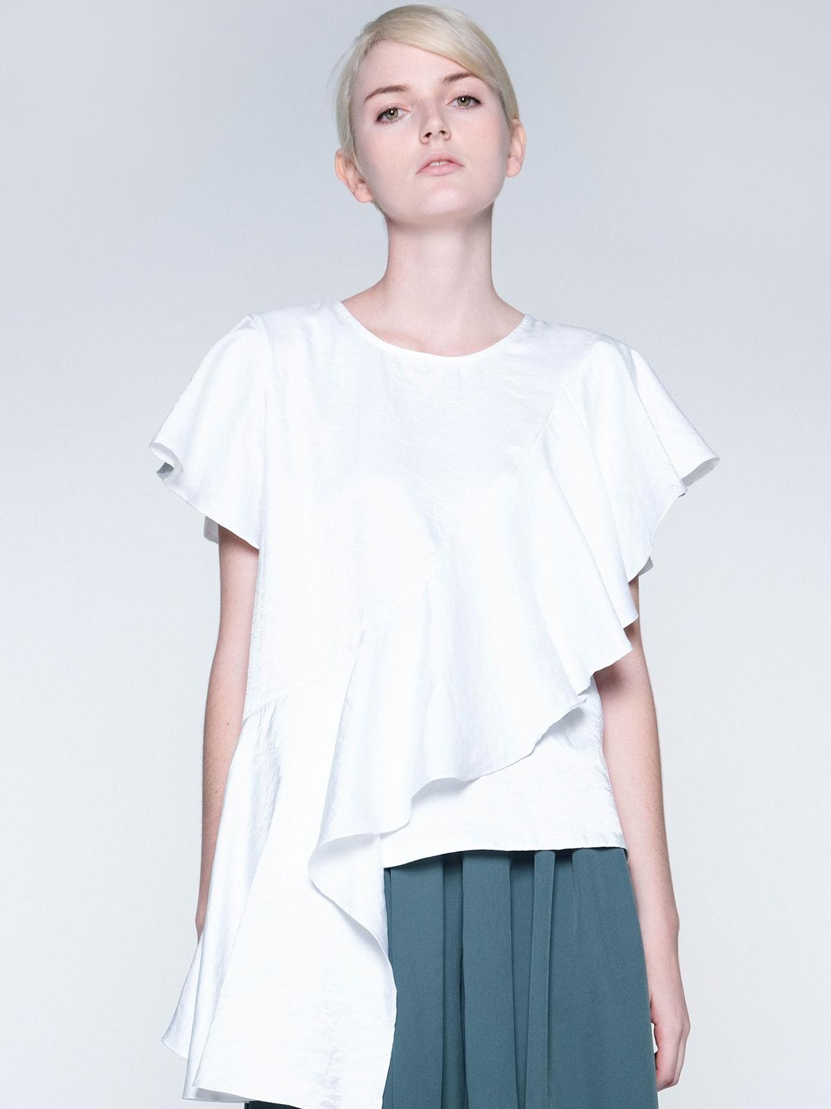 Ophelia Ruffle Top - White