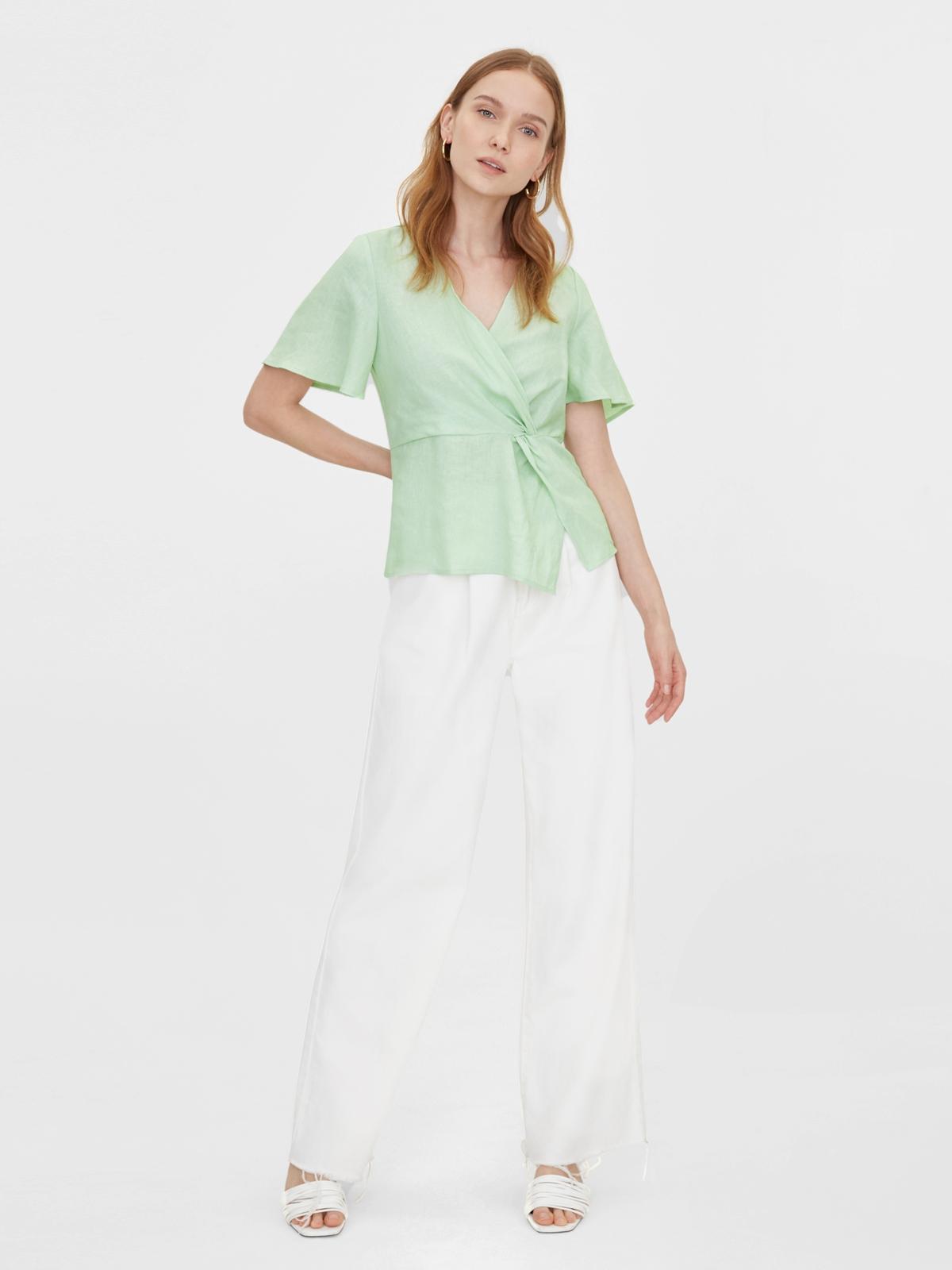 Purpose V Neck Wrap Top - Green