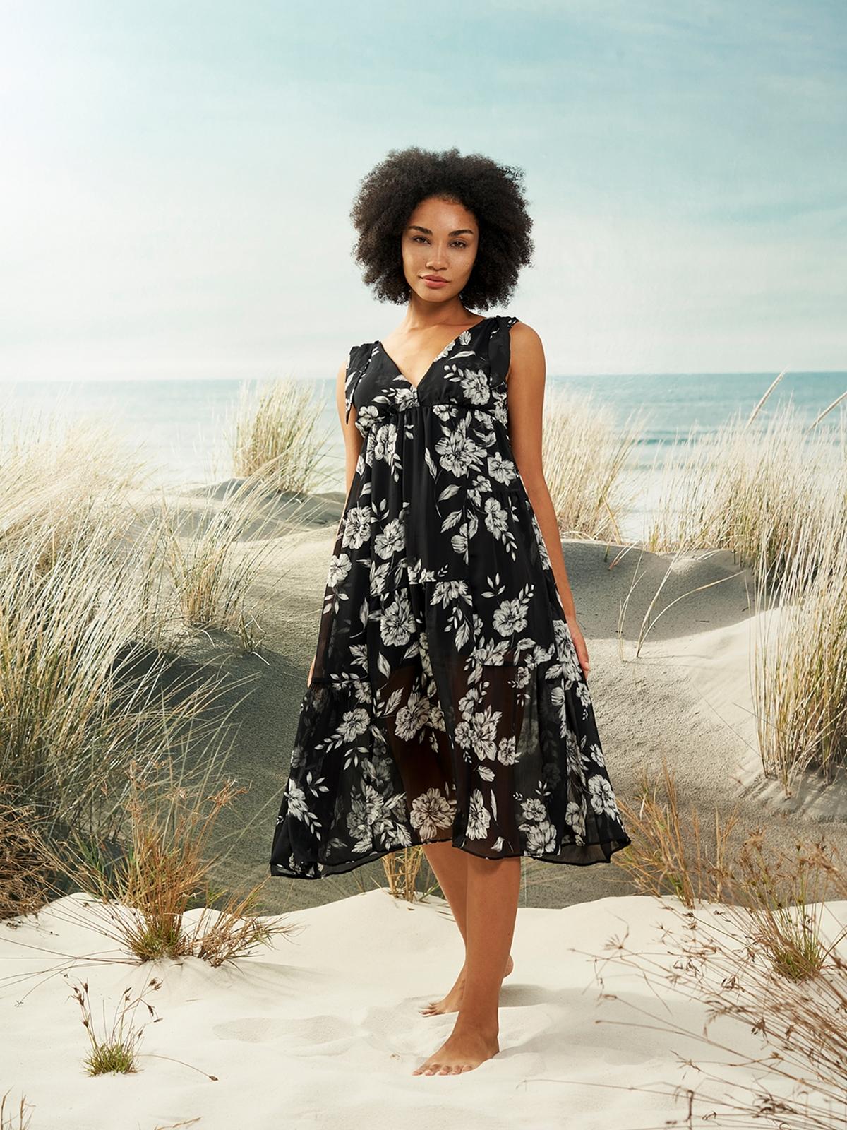 Boise Dress - Black Floral