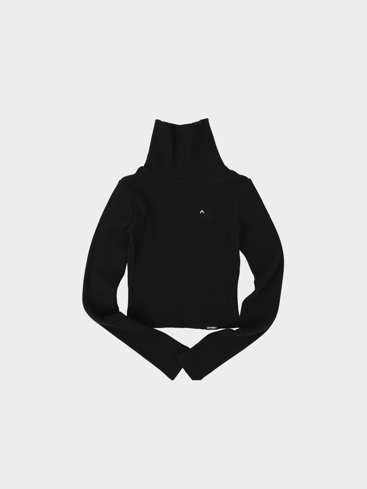 Another A x Ribbed aA Turtleneck Top - Black