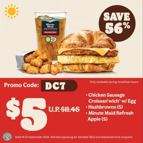 Chicken Sausage Croissan'wich® with Egg, Sides & Drinks for only $5