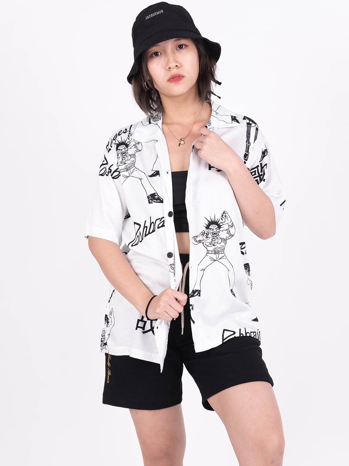 Rage Graphic Print Shirt - White
