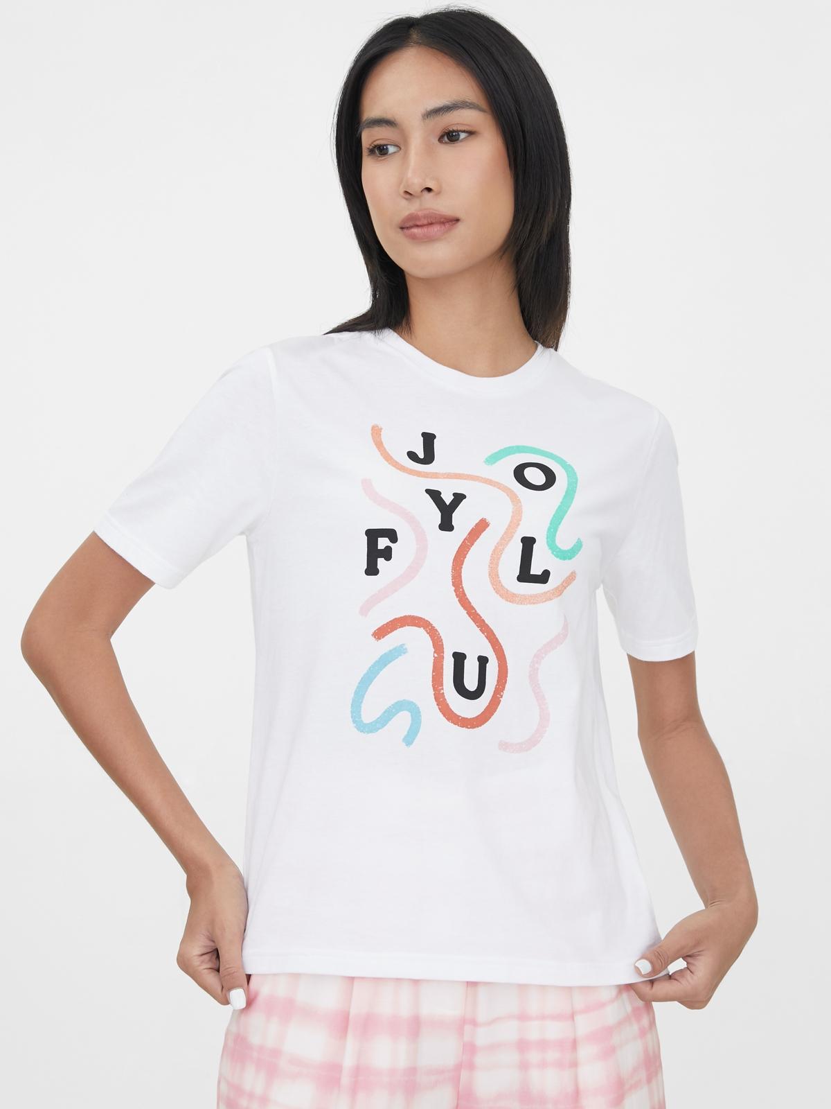 Sustainable Cotton Joyful Graphic Tee - White