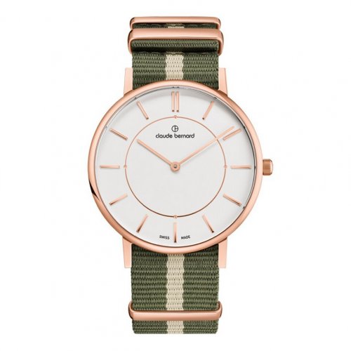 Claude Bernard Classic Nato Rosegold|Green