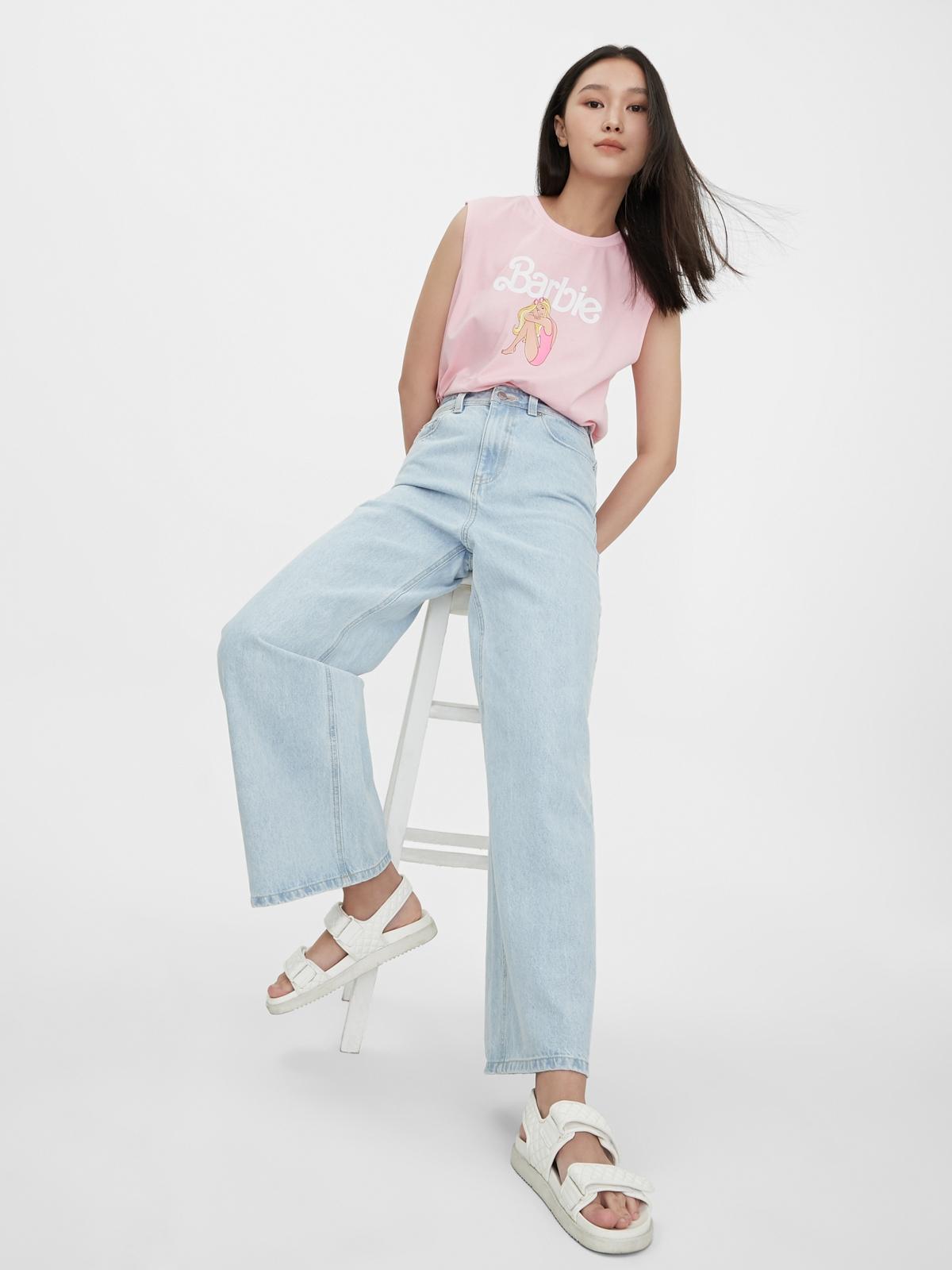 Sustainable Wide Leg Jeans - Light Blue