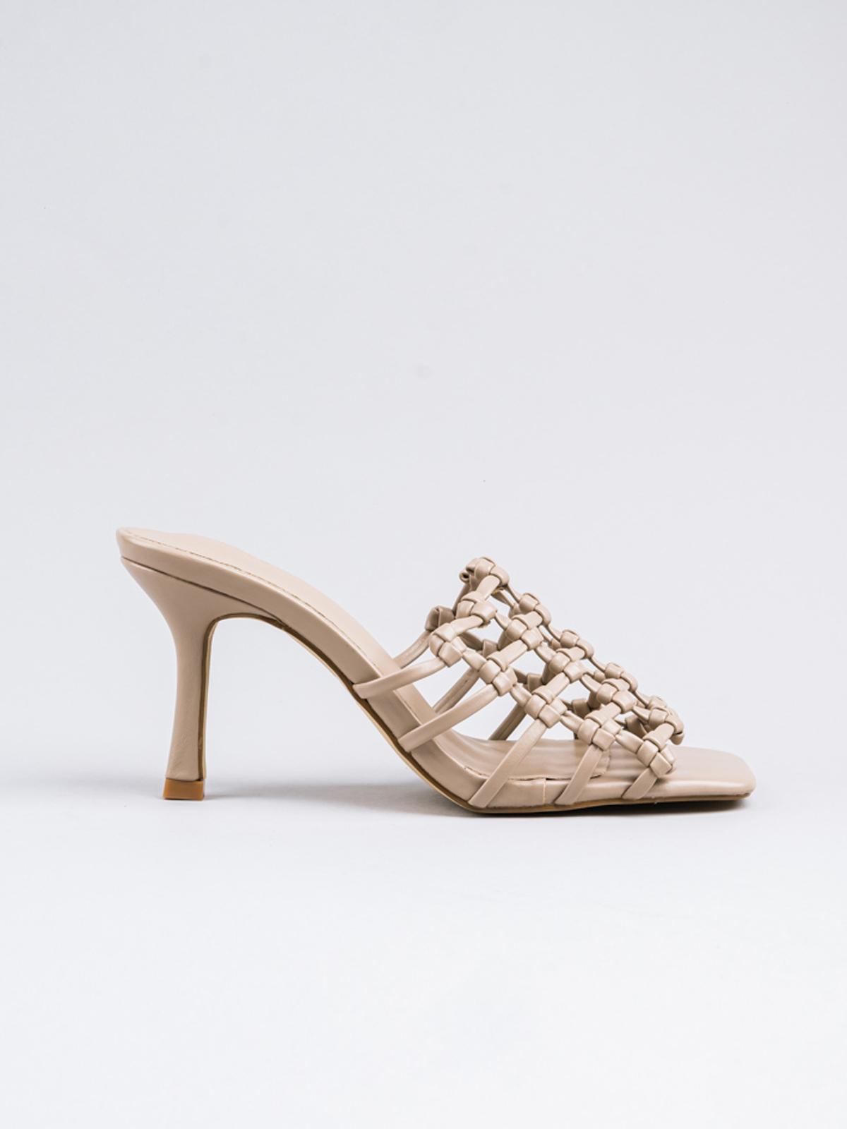 Weave Upper Heel Slide - Beige