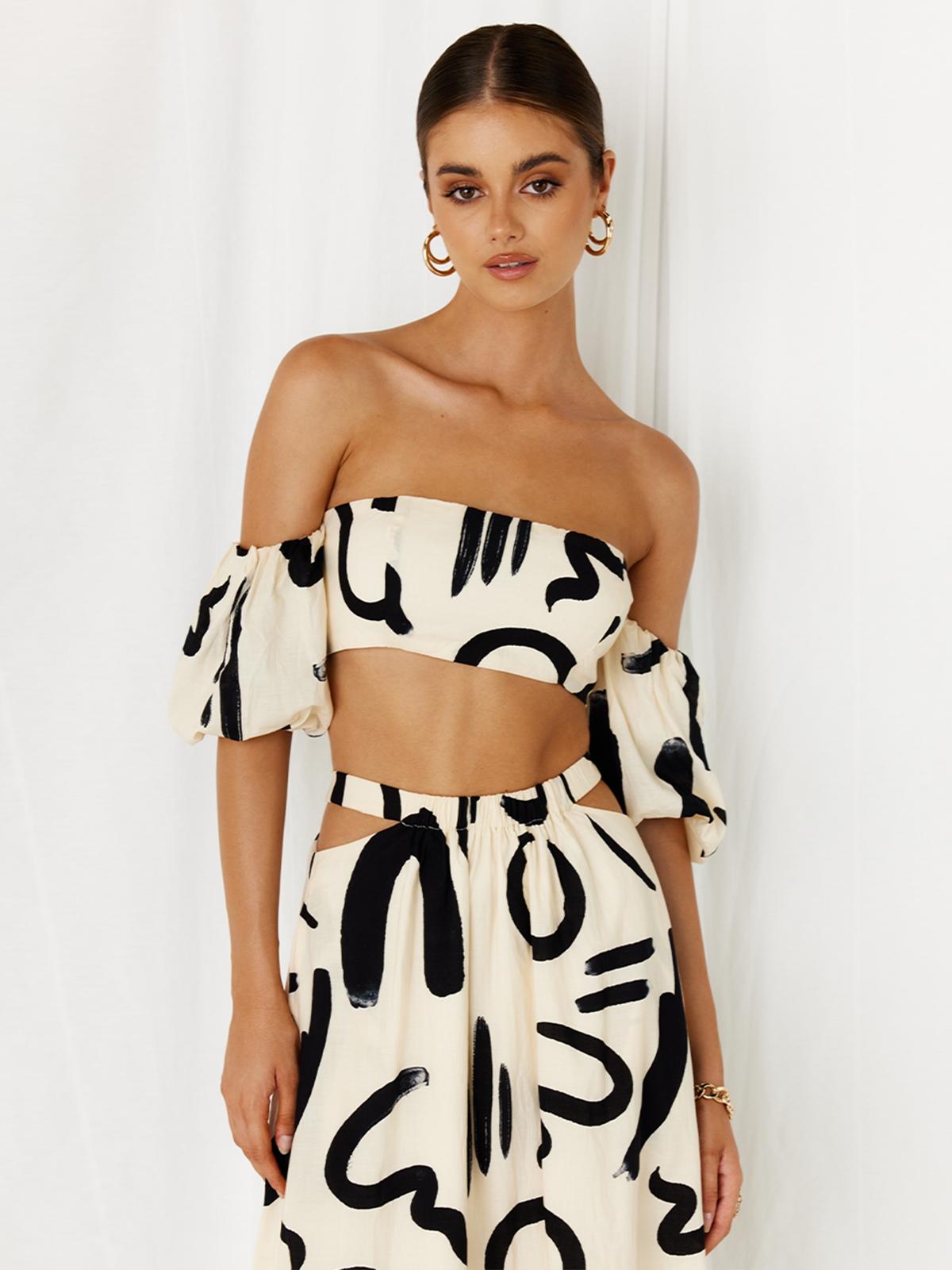 York Top - Sand And Black