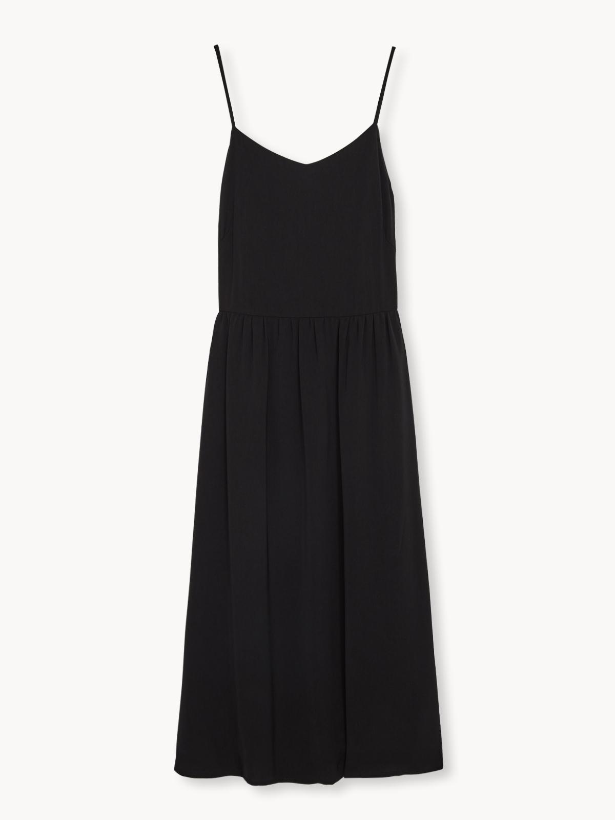 Tie Front Strappy Dress - Black