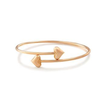 18K Gold Hearts Bangle