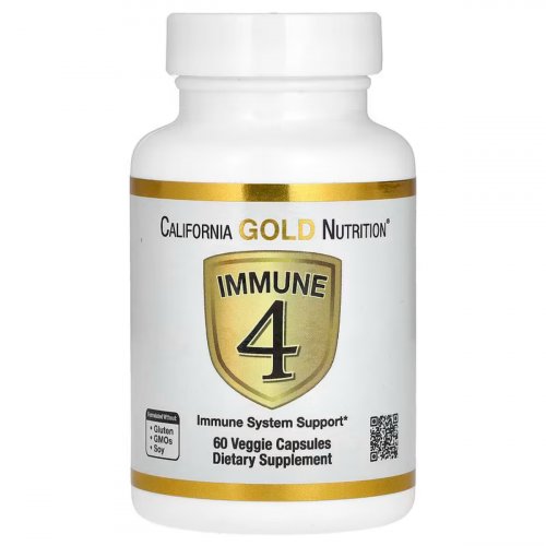 California Gold Nutrition, Immune 4, Immune System Support, 60 Veggie Capsules 