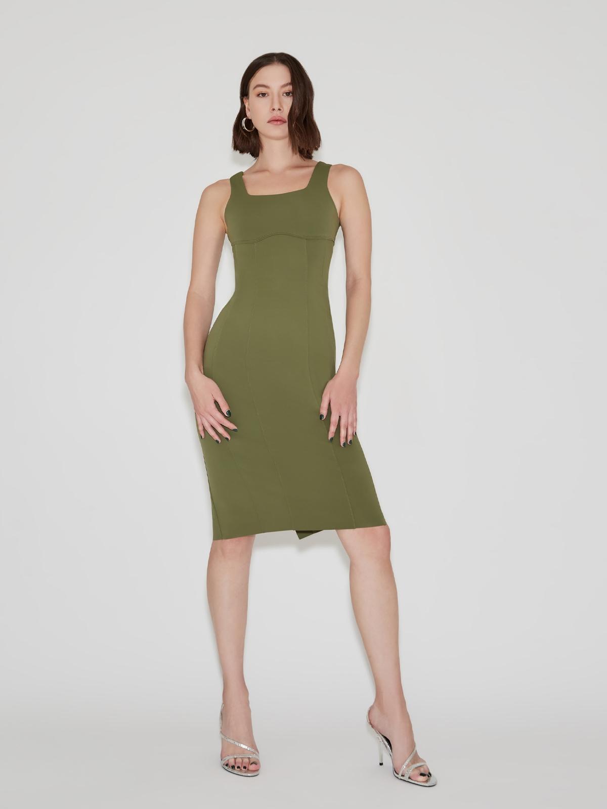 Quad Corset Midi Dress - Green