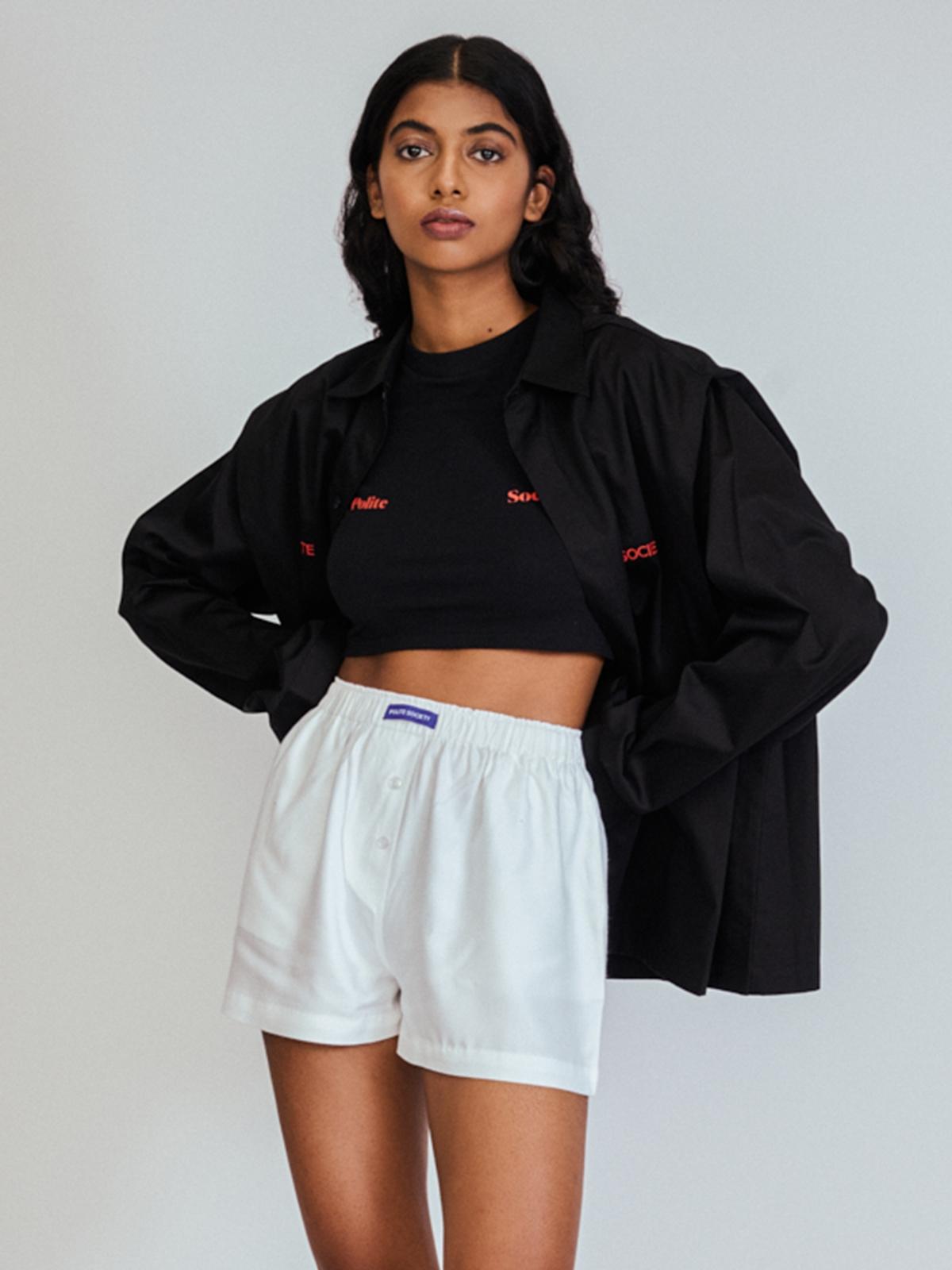 Polite Crop Tee - Black