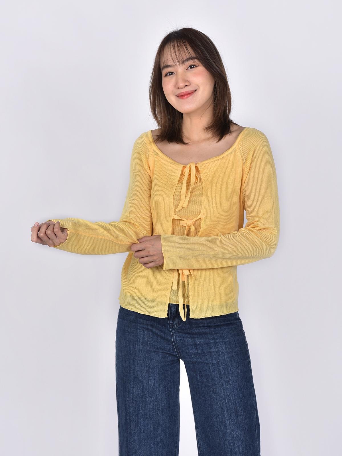 3.3 Field Trip x Ribbon Cardigan & Sleeveless Set - Yellow
