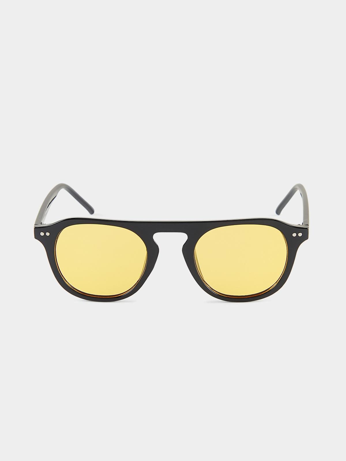 Rounded Frame Sunglasses - Black