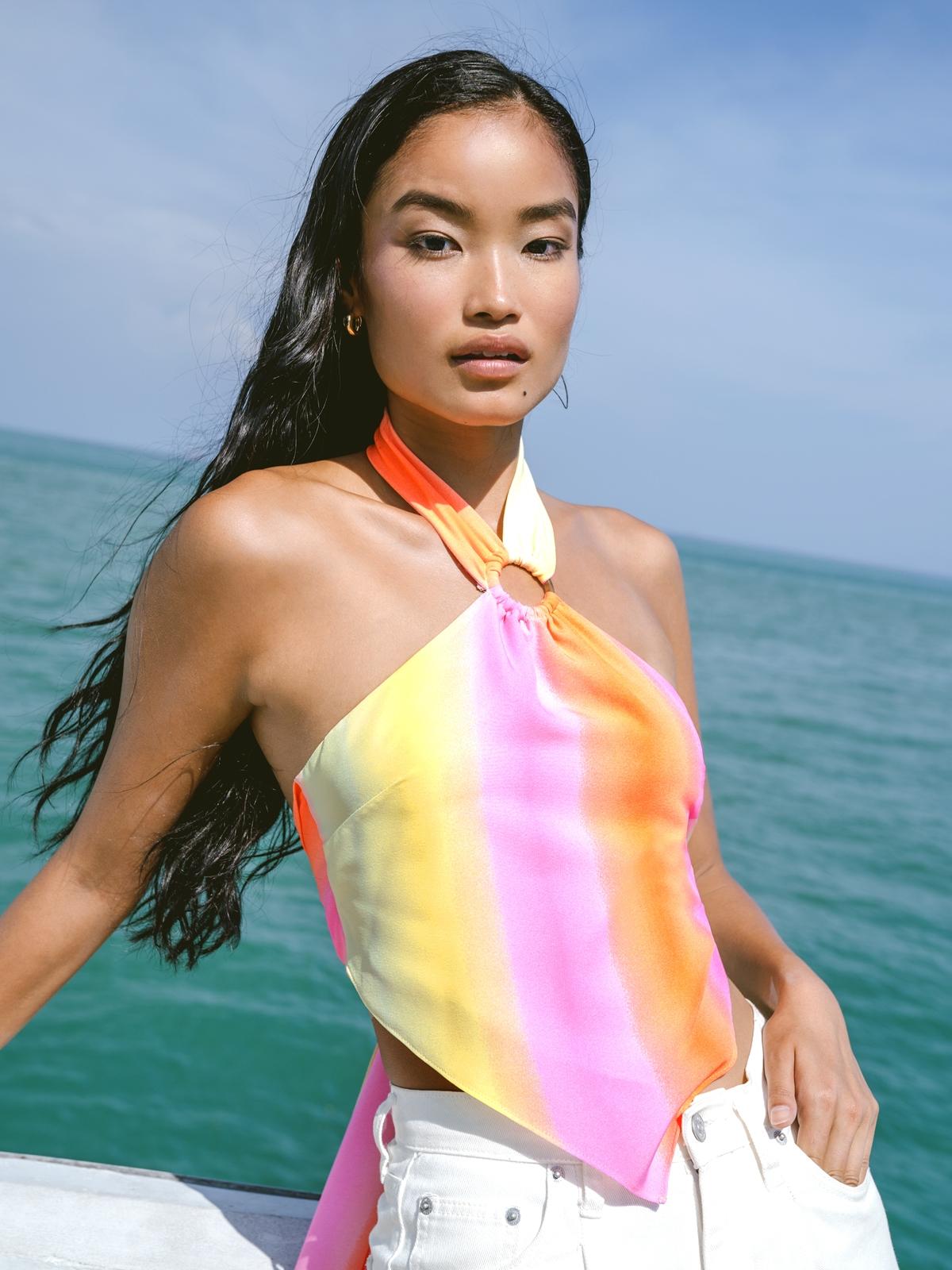 O-Ring Halter Neck Top - Multi Color