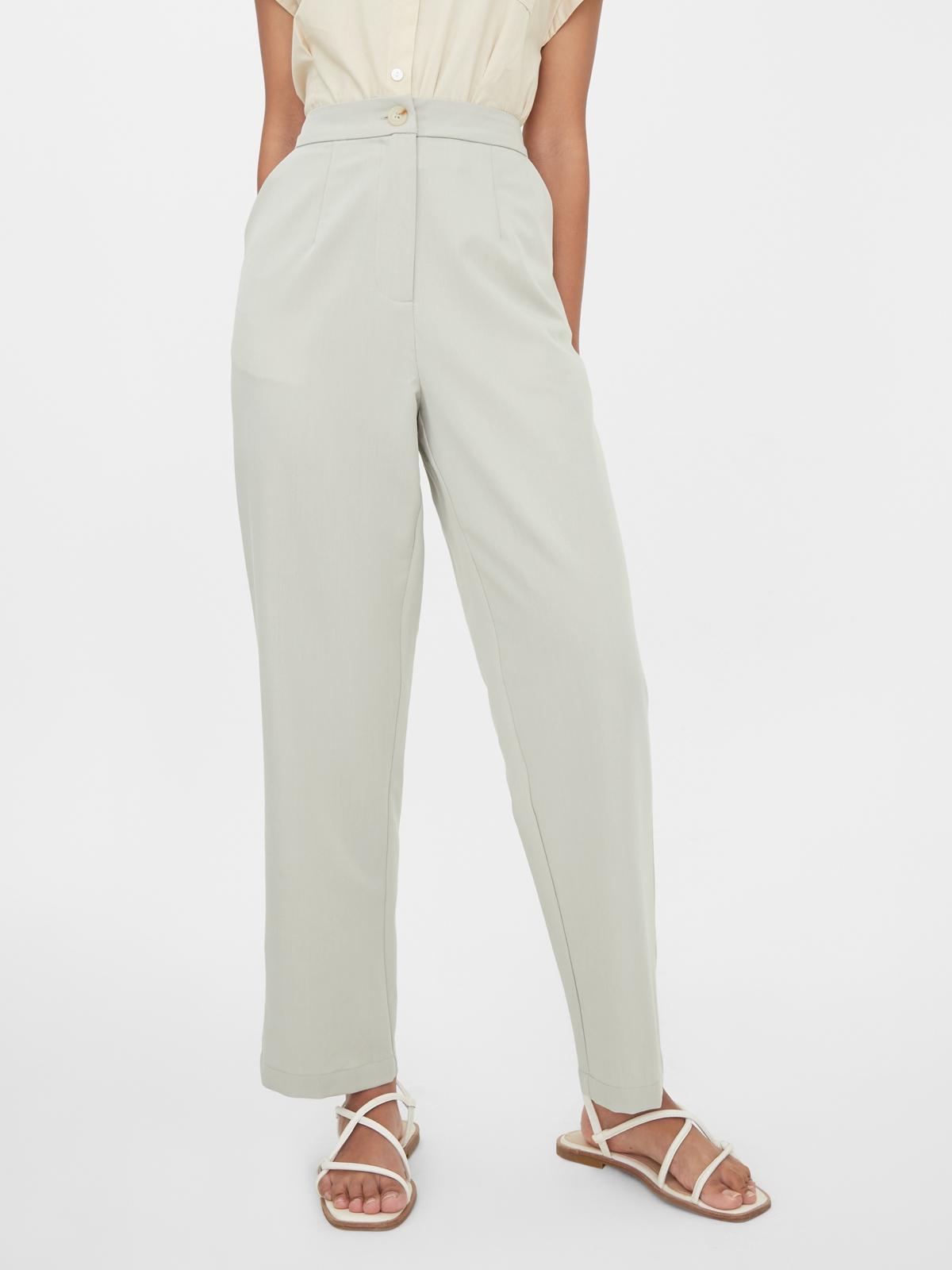 High Waist Straight Leg Pants - Green