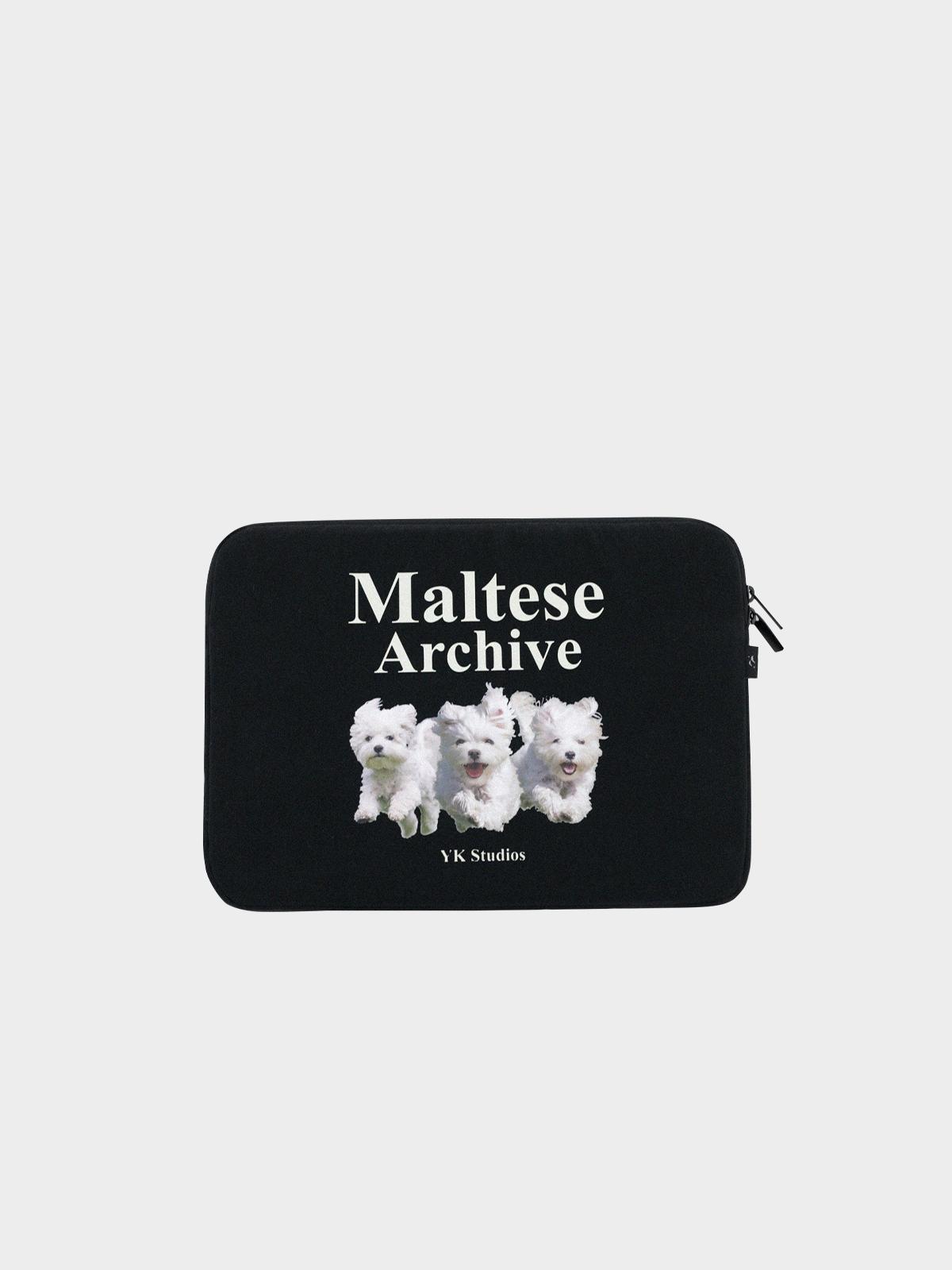 Waikei X Maltese Archive Laptop Pouch - Black