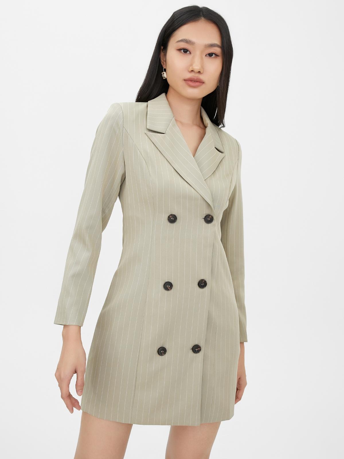 Striped Mini Blazer Dress - Mint