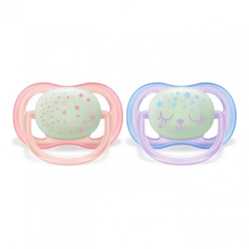 Philips Avent Ultra Air Night Time Soother 0-6m - Pink / Purple