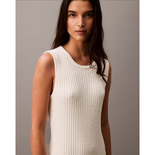  Boucle Crewneck Midi Sweater Dress