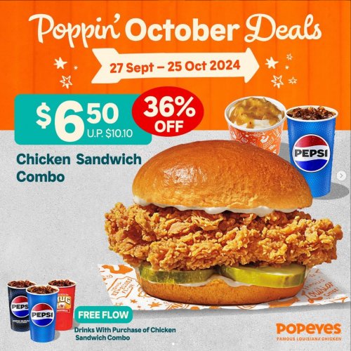 Enjoy 50% Off Chicken Sandwich Combo