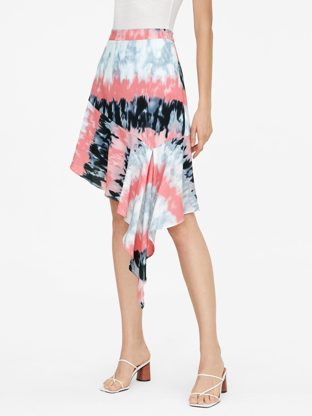 Draped Tie Dye Skirt - Pink