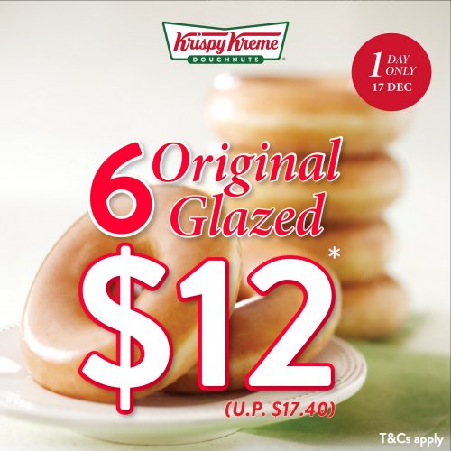 Get 6 Original Glazed doughnuts for just $12!
