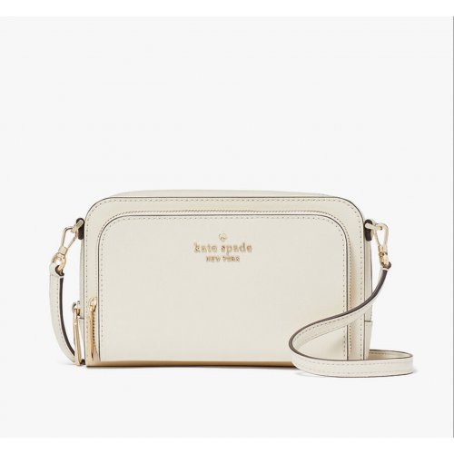 Staci Saffiano Leather Small Dual Zip Around Crossbody