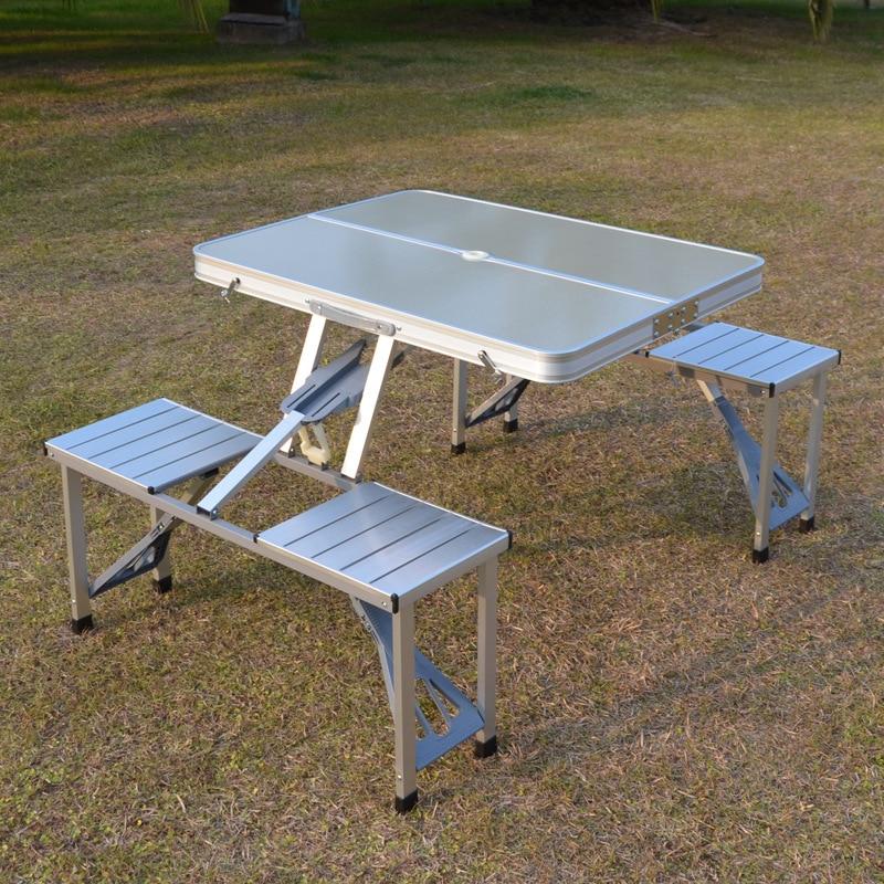 Outdoor Folding Table Chair Camping Aluminium Alloy Picnic Table Waterproof Durable Folding Table Desk For  Beach table camping