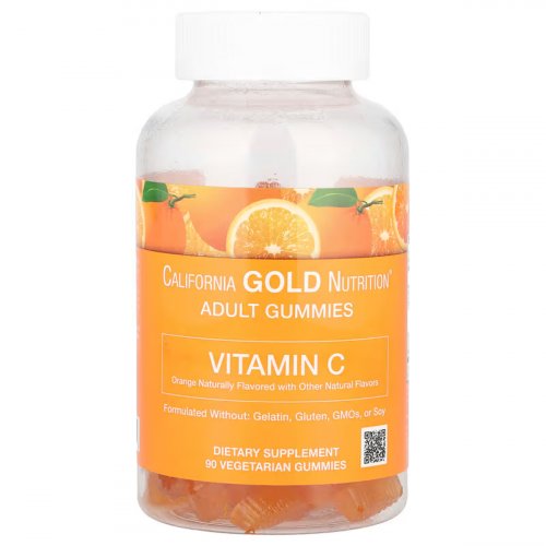 California Gold Nutrition, Vitamin C Gummies, 250 mg, with Vitamin A from 100% Beta-Carotene, 90 Vegetarian Gummies 