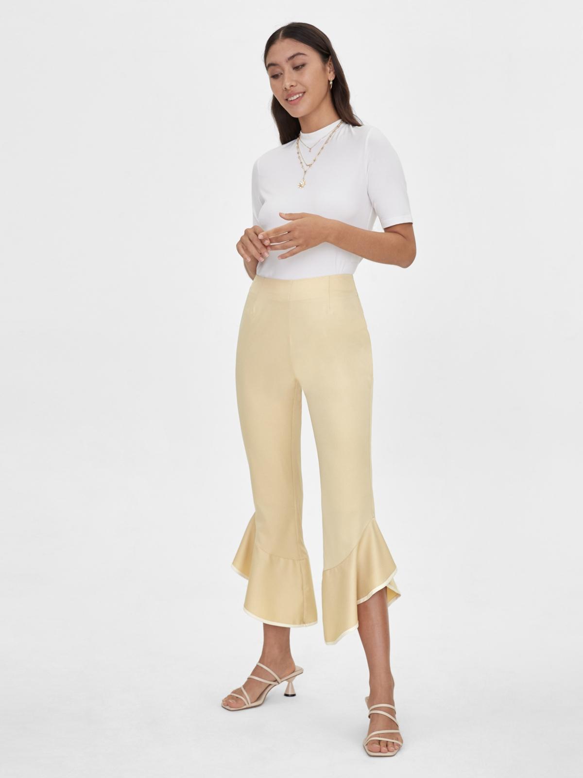 Ruffle Flared Pants - Brown