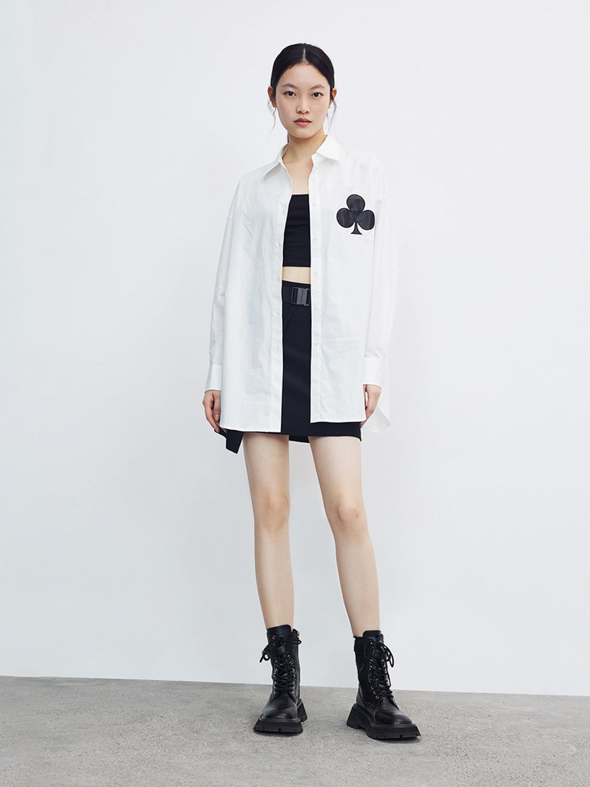 Clover Oversized Shirt - White