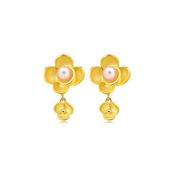 'Floral' 999.9 Gold Earrings