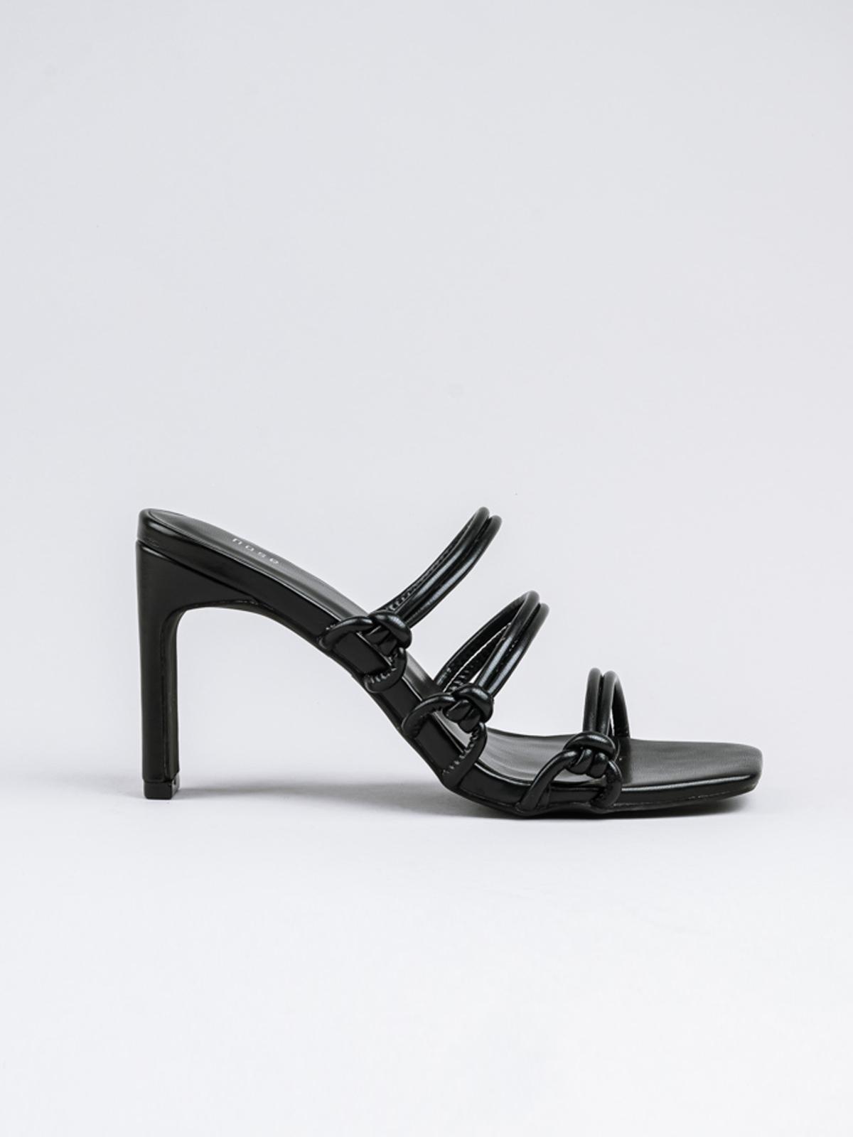 Strappy Heel Slide - Black
