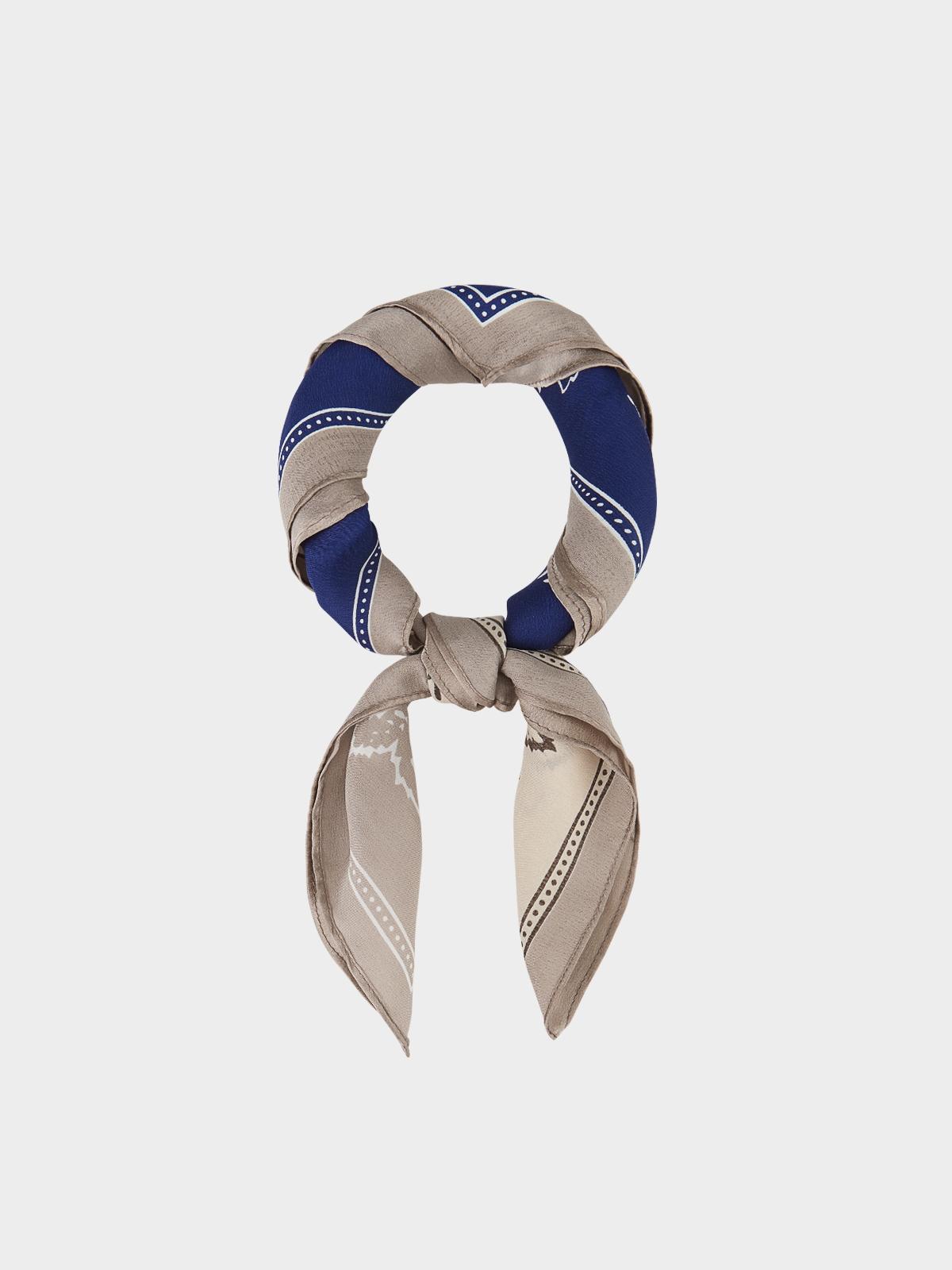 Multi Tone Paisley Silk Scarf - Blue