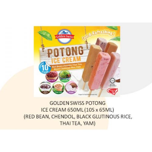 Golden Swiss Potong Ice Cream Assorted, 650ml (10 x 65ml)