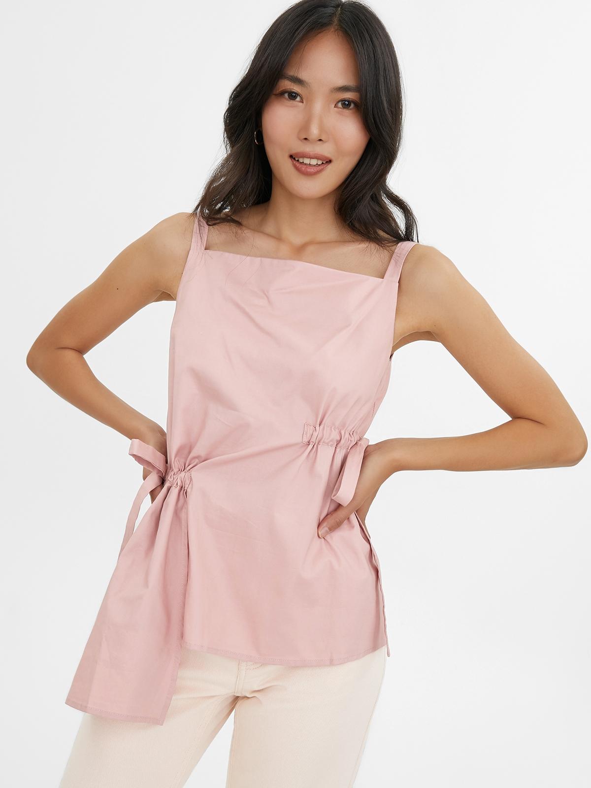 Waist Tied Tank Top - Dusty Pink