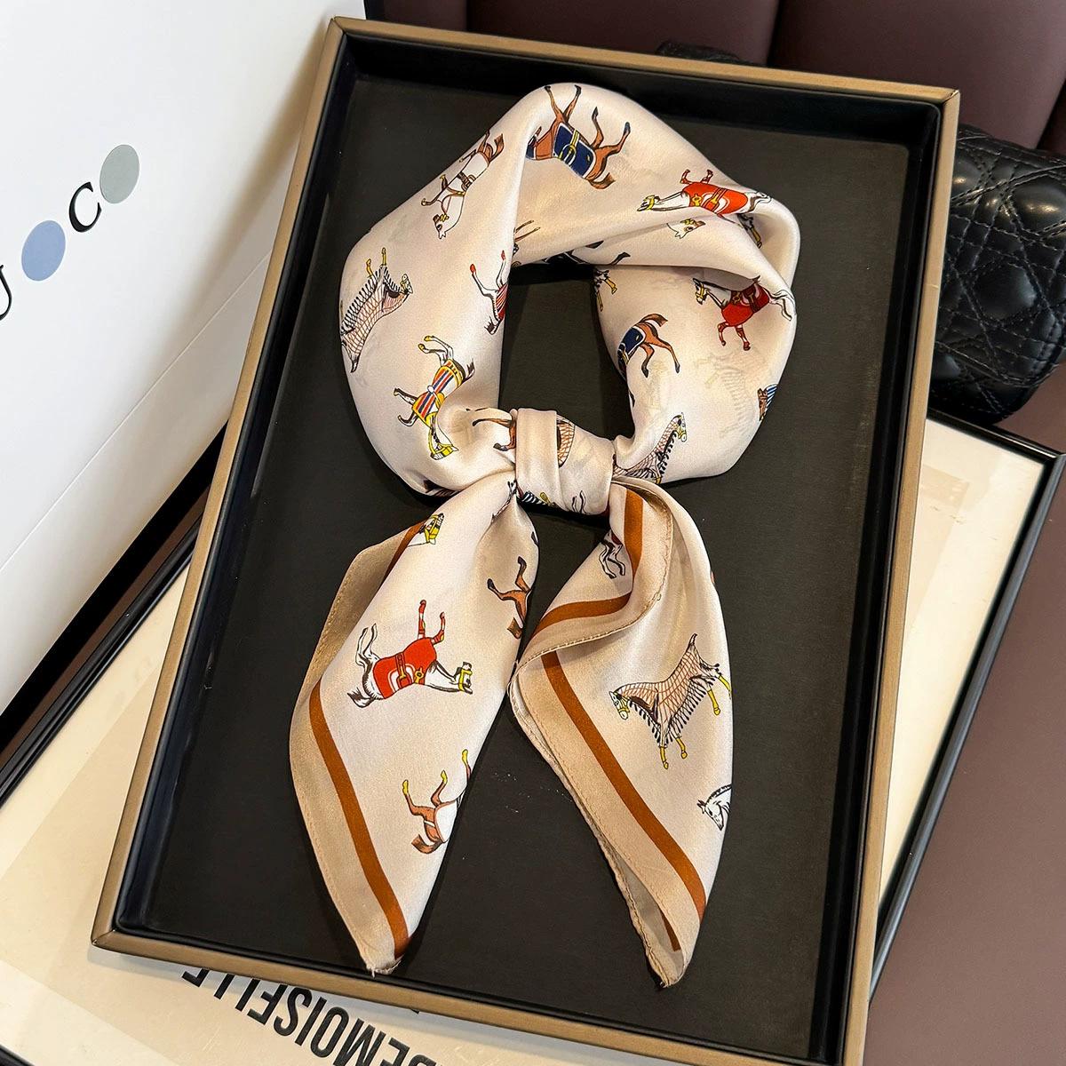100% Mulberry Silk Square Scarf for Women